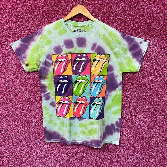 The Rolling Stones Hot Lips Art Tshirt Tie Dye tshirt size Small - Picture 1 of 4